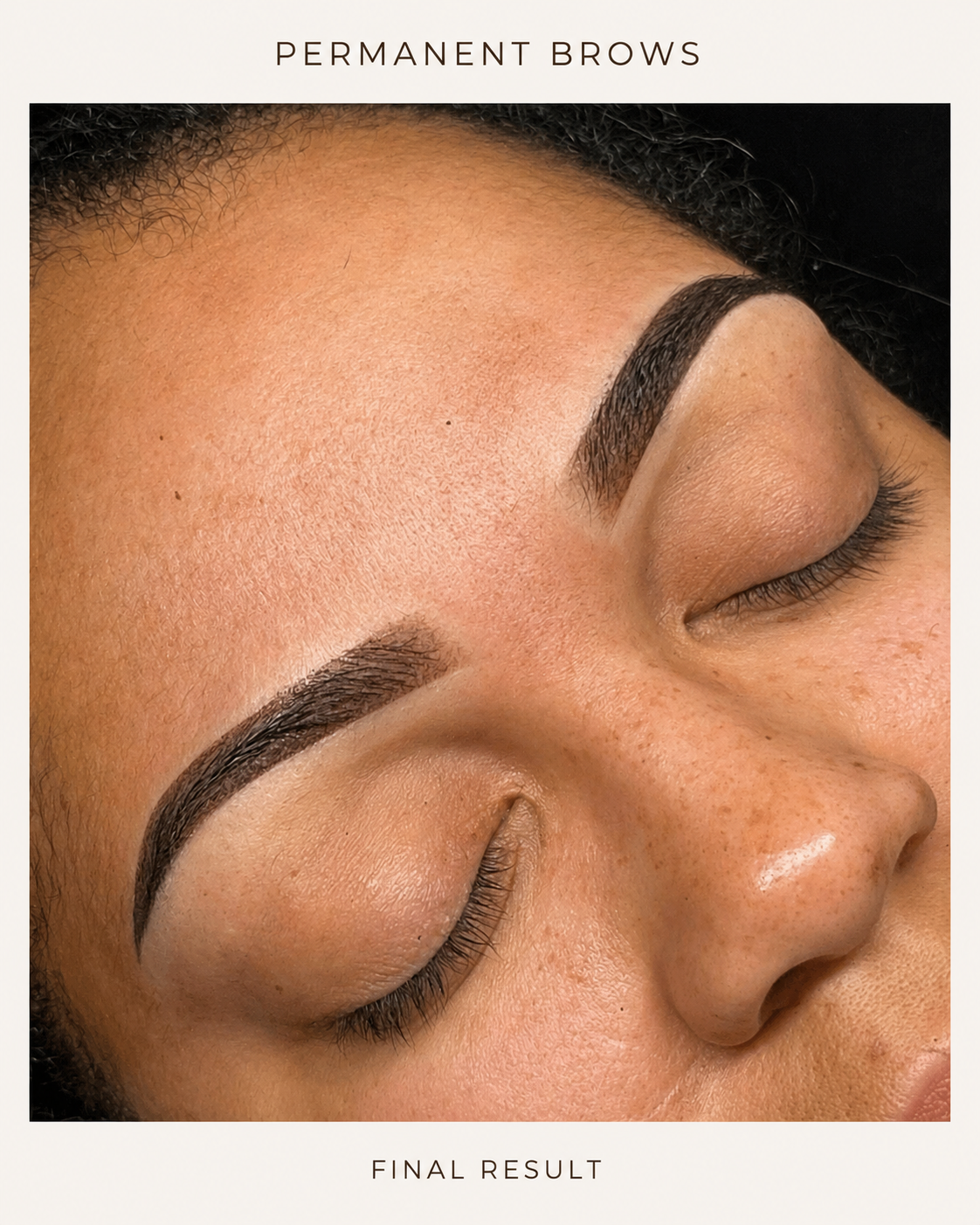Final result of a permanent brows service